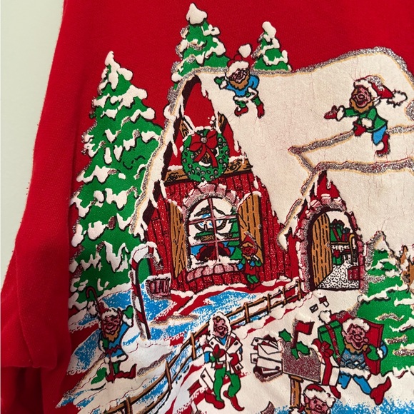 Festive Red Holiday Sweater vintage - Picture 2 of 8